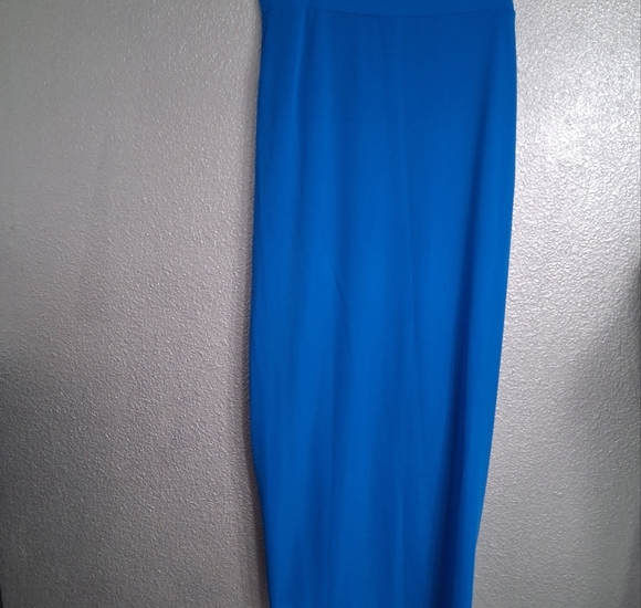 NWT INC International Concept Bright Blue Midi Skirt With Ruching Detail Size XL - Picture 5 of 8